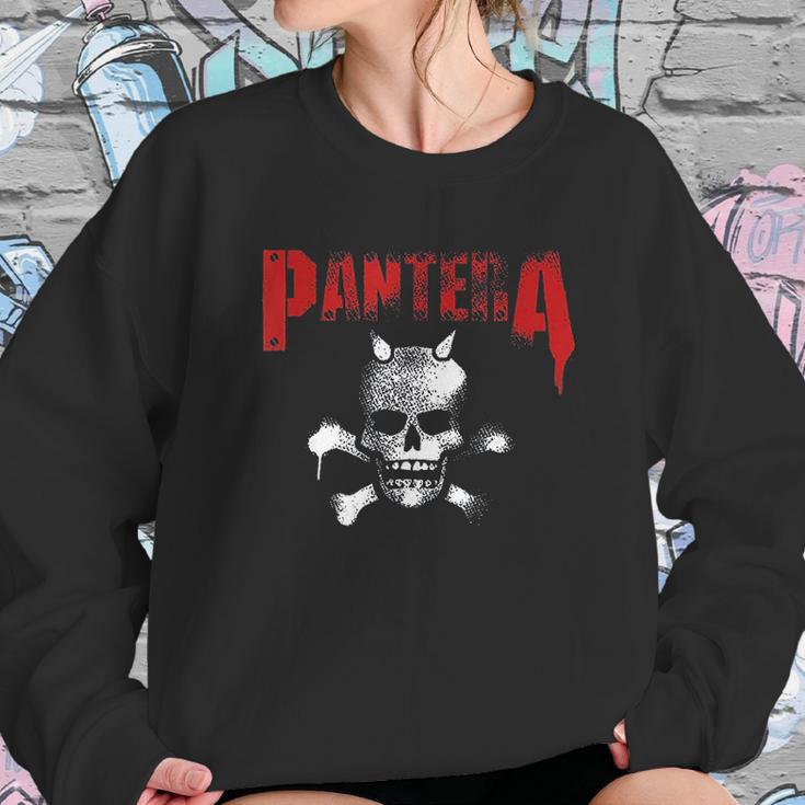 Pantera Official Horned Skull Stencil Sweatshirt Gifts for Her