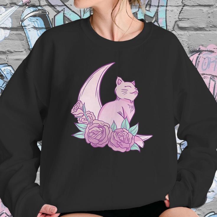 Pastel Goth Kawaii Cat Vaporwave Aesthetic Sweatshirt Gifts for Her