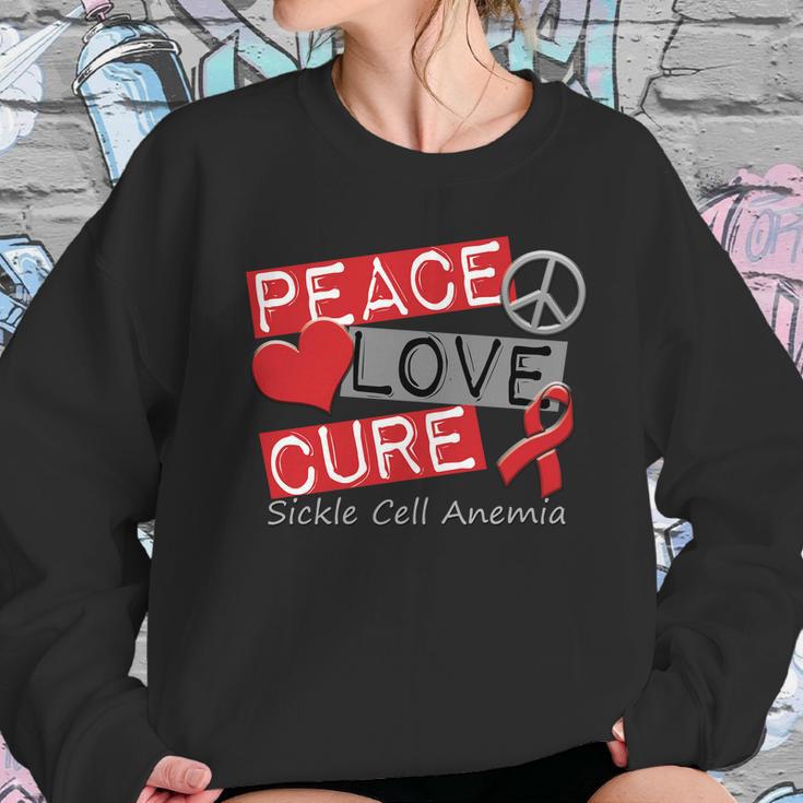 Peace Love Cure Sickle Cell Anemia Sweatshirt Gifts for Her