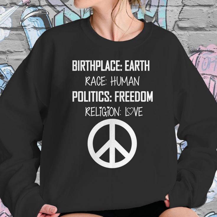 Peace Race Religion Politics Sweatshirt Gifts for Her