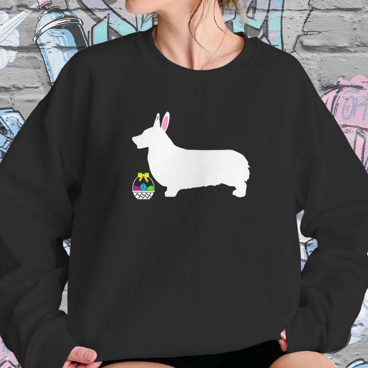 Pembroke Welsh Corgi Easter Bunny Dog Silhouette Sweatshirt Gifts for Her