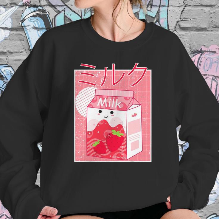 Pink Strawberry Milk Shake Kawaii Pastel Goth Japanese 90S Sweatshirt Gifts for Her