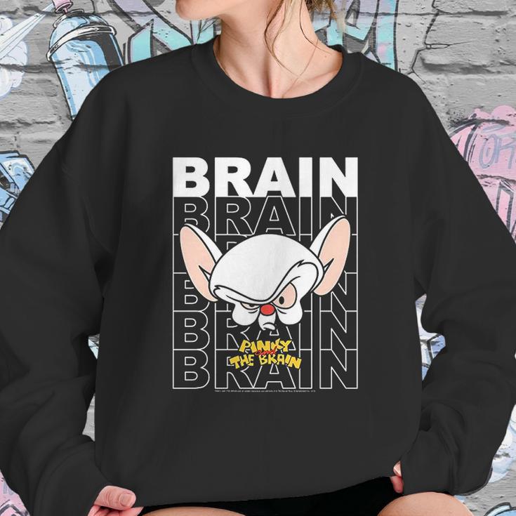 Pinky And The Brain Text Stack Big Face Sweatshirt Gifts for Her