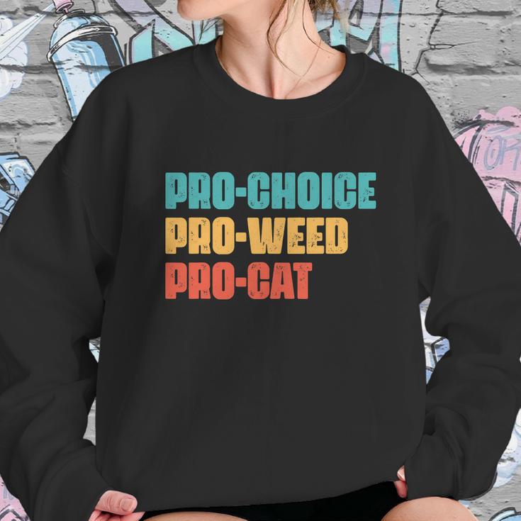 Pro Choice Pro Weed Pro Cat Retro Vintage Sweatshirt Gifts for Her