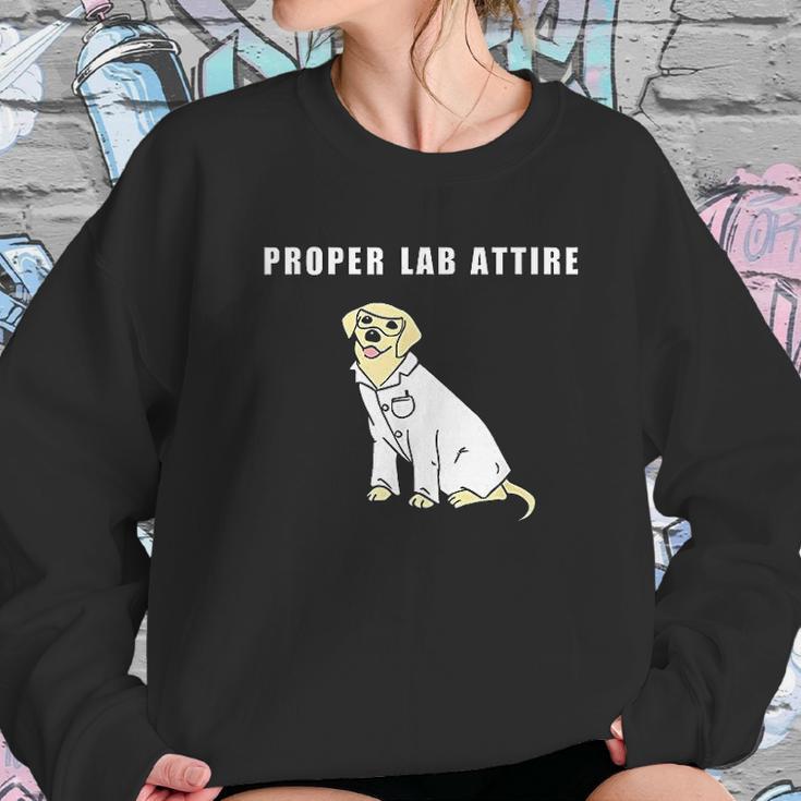 Proper Lab Attire Funny Laboratory Dog Pun Science Sweatshirt Gifts for Her