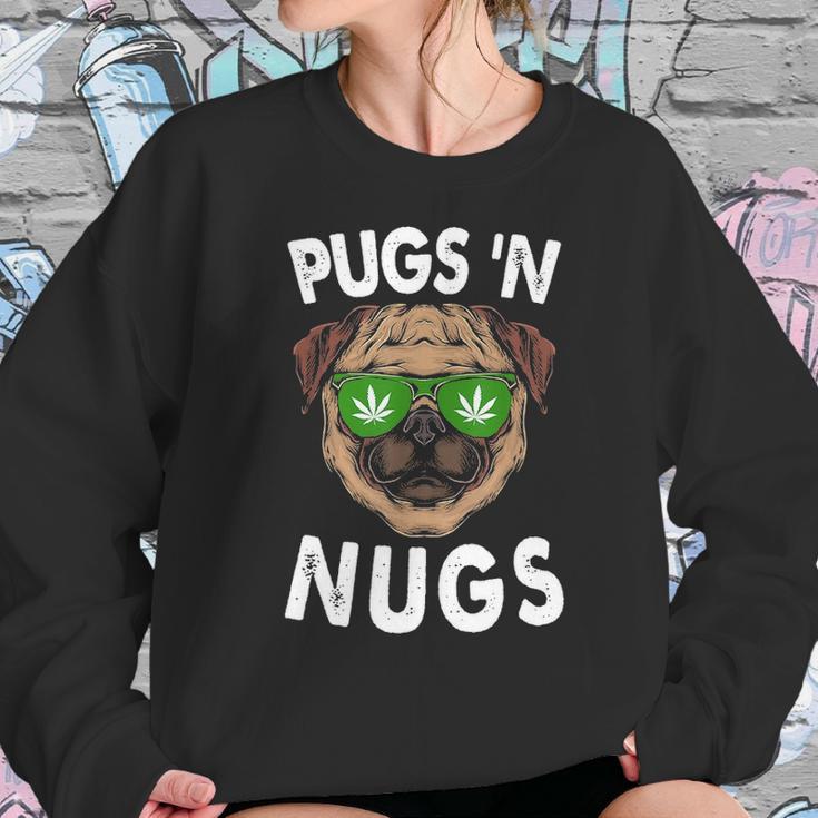 Pugs N Nugs Cute Pug Dog Lover Cannabis Marijuana Gift Sweatshirt Gifts for Her