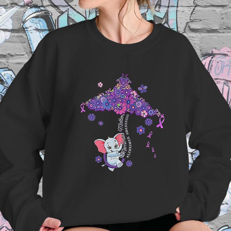 Purple Elephant Alzheimers Awareness Memories Matter Sweatshirt Gifts for Her