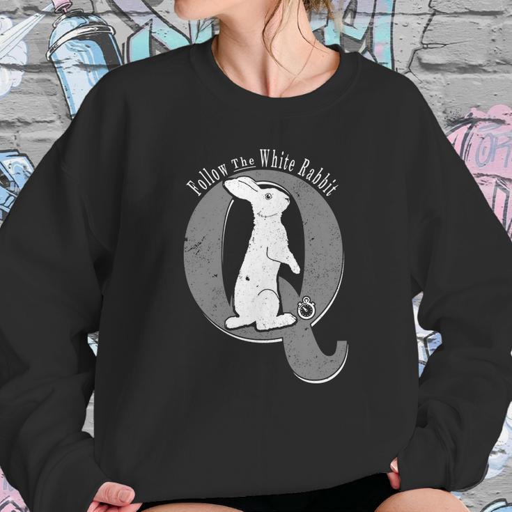 Q Anon T-Shirt Follow The White Rabbit Pocket Watch Wwg1wga Sweatshirt Gifts for Her