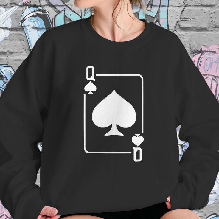 Queen Of Spades Playing Card Sweatshirt Gifts for Her