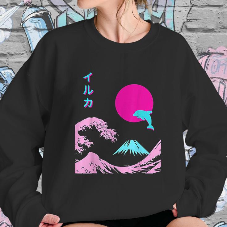 Retro Aesthetic Iruka With Japanese Writing Sweatshirt Gifts for Her