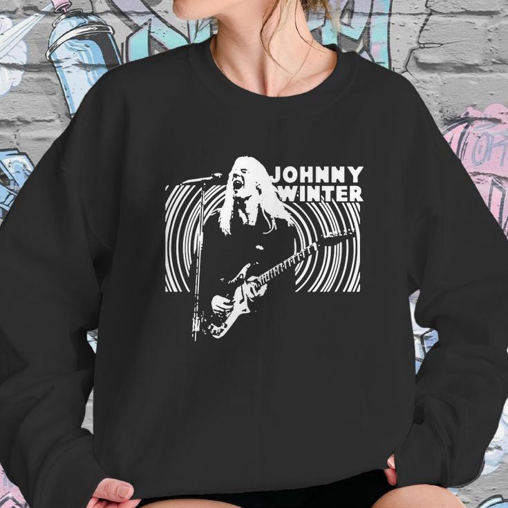 Retro Graphic Johnny Winter Backlit Art Sweatshirt Gifts for Her