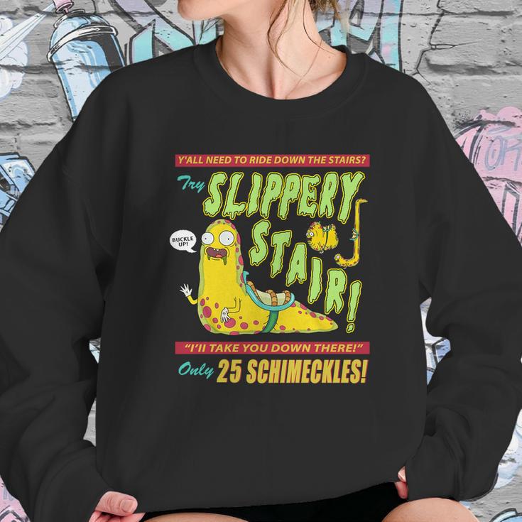 Rick &Ampamp Morty Slippery Stair Sweatshirt Gifts for Her