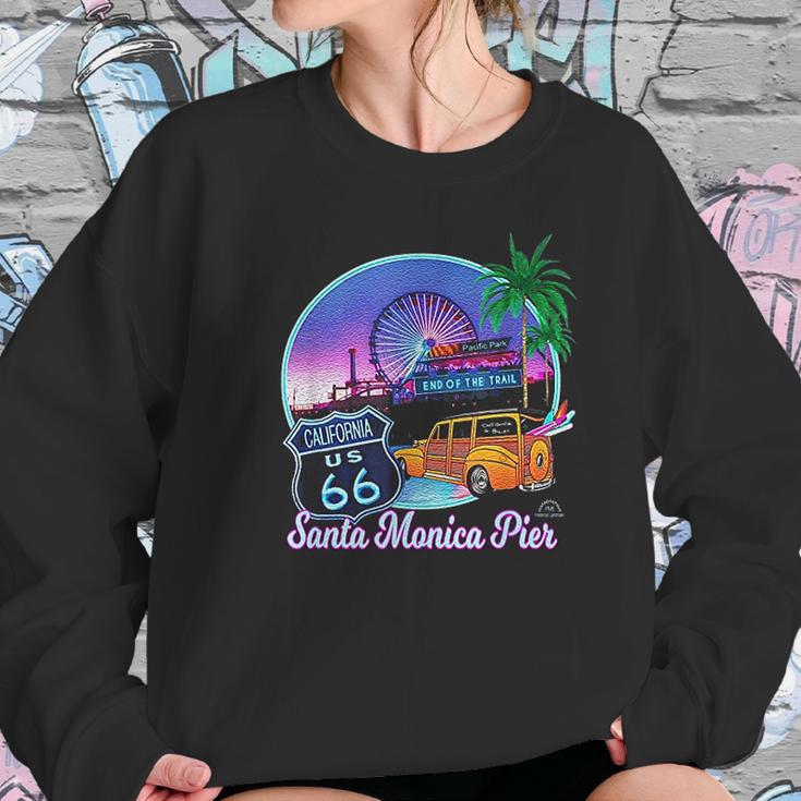 Santa Monica Pier Us Route 66 End Pacific Ocean Souvenir Sweatshirt Gifts for Her