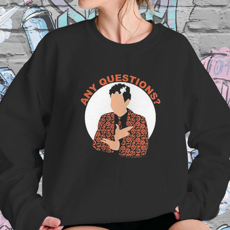 Saturday Night Live David S Pumpkins Any Questions Black Sweatshirt Gifts for Her