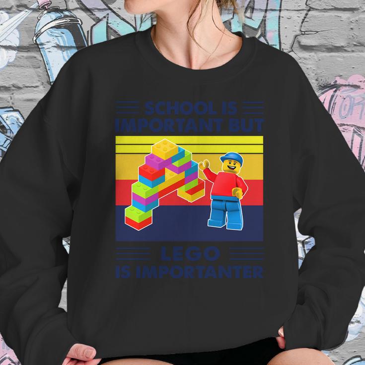 School Is Important But Lego Is Importanter Vintage Shirt Sweatshirt Gifts for Her