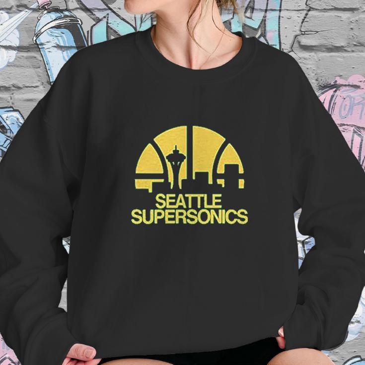 Seattle Supersonics Basketball Print Sweatshirt Gifts for Her