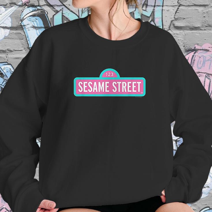 Sesame Street Pink Logo Sweatshirt Gifts for Her