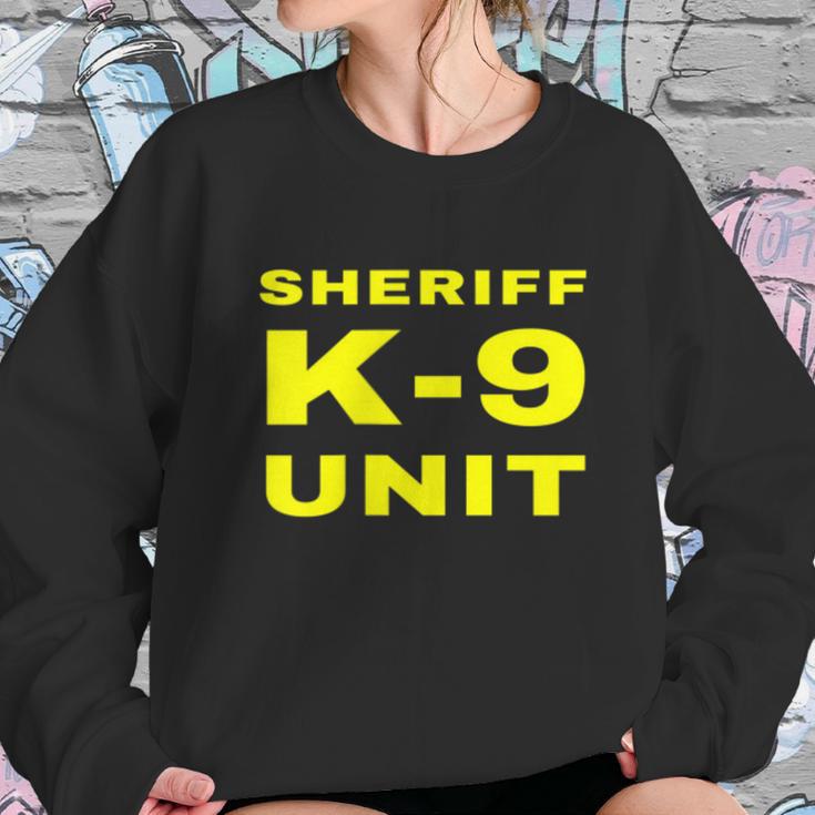 Sheriff K9 Unit Front And Back Print K9 Police Dog Handler Graphic Design Printed Casual Daily Basic Sweatshirt Gifts for Her