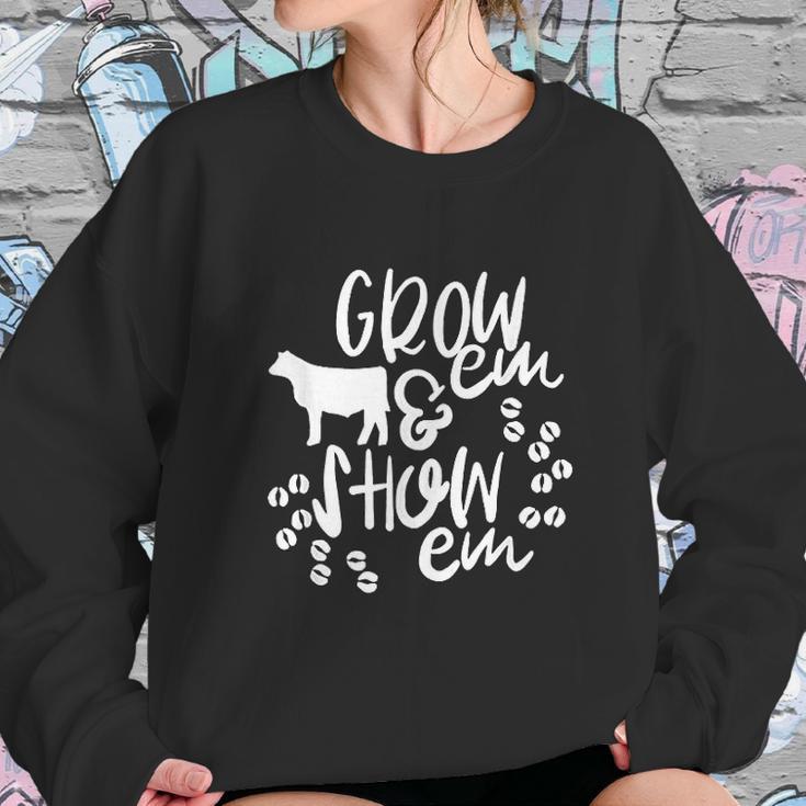 Show Em Livestock Animals Sweatshirt Gifts for Her