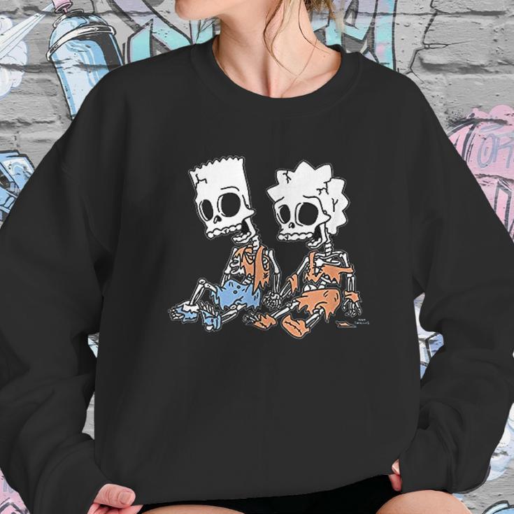 The Simpsons Bart And Lisa Skeletons Sweatshirt Gifts for Her