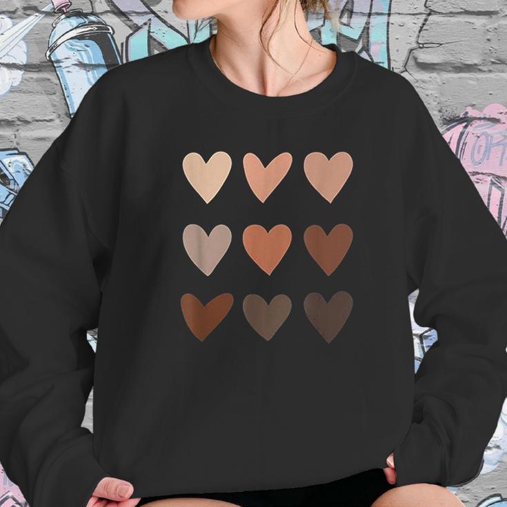 Skin Tone Hearts Black History Month No Skin Tone Melanin Sweatshirt Gifts for Her