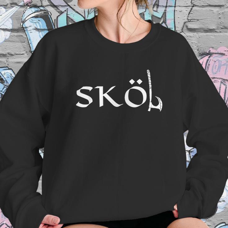 Skol Vikings Axe Heritage Chant Warrior Norse Drinking Sweatshirt Gifts for Her