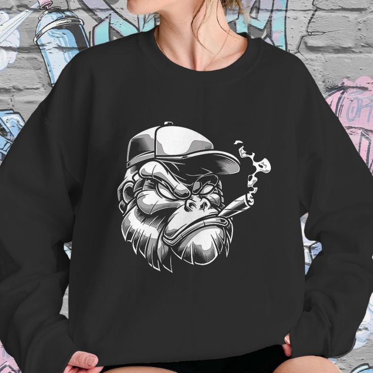 Smoking Gorilla Monkey Cigar Sweatshirt Gifts for Her