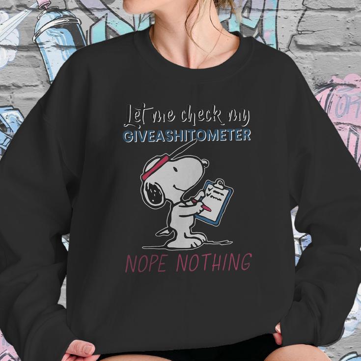 Snoopy Let Me Check My Giveashitometer Nope Nothing Sweatshirt Gifts for Her