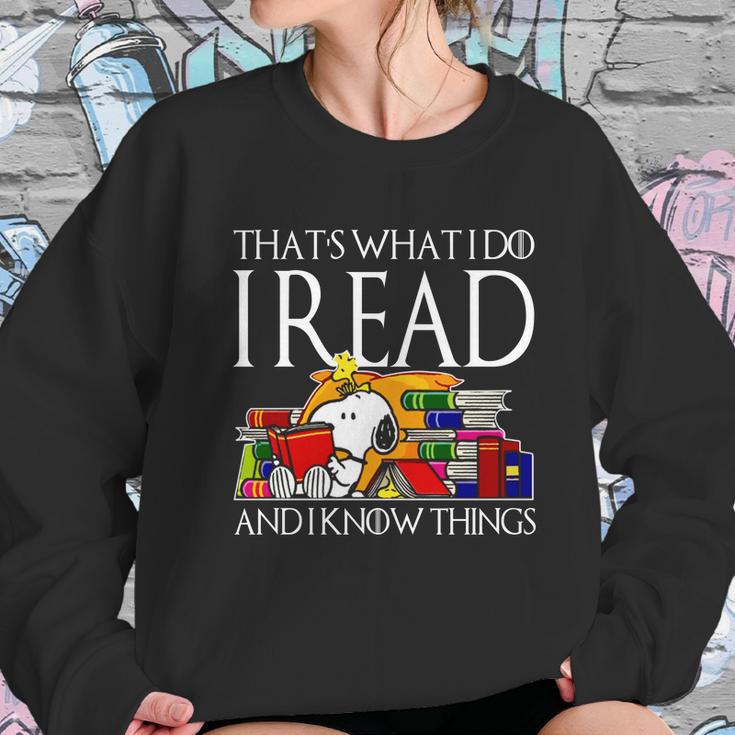 Snoopy Thats What I Do I Read And I Know Things Sweatshirt Gifts for Her