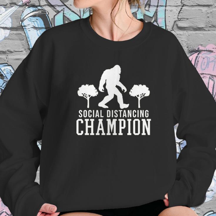 Social Distancing Champ Graphic Sweatshirt Gifts for Her