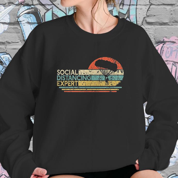 Social Distancing Expert Skydiving Vintage Sweatshirt Gifts for Her