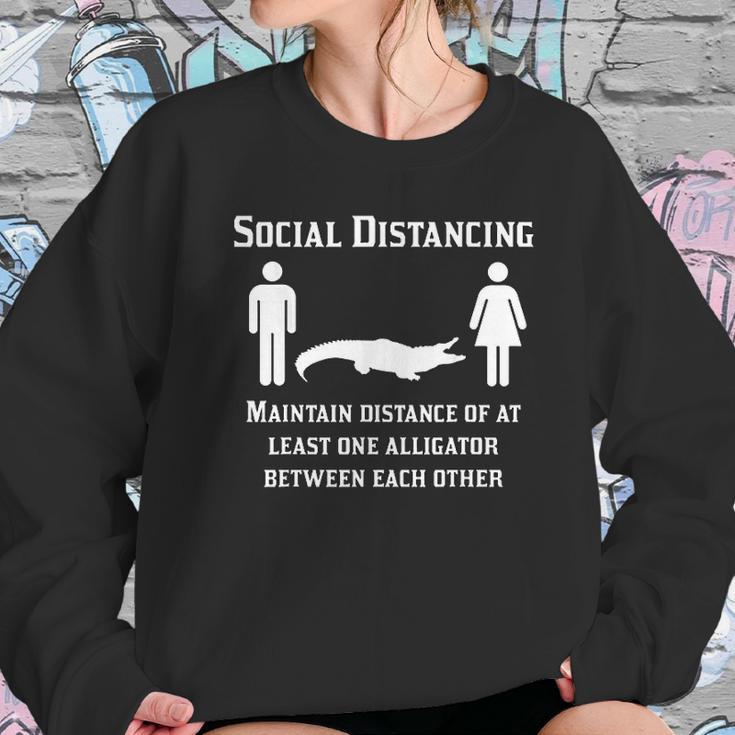 Social Distancing Stay 6 Feet Away Alligator Introvert Gift Sweatshirt Gifts for Her