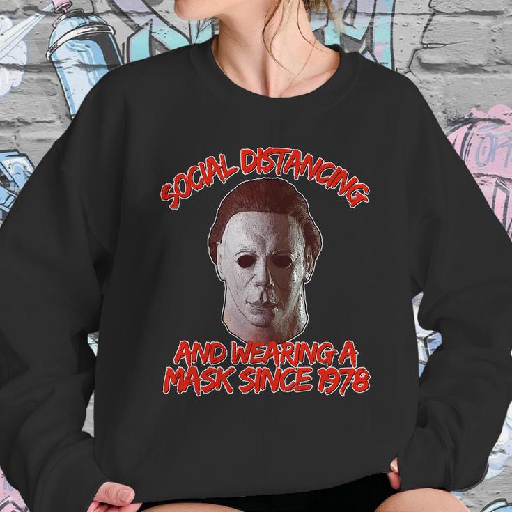 Social Distancing Wearing A Mask Since 1978 Halloween Sweatshirt Gifts for Her