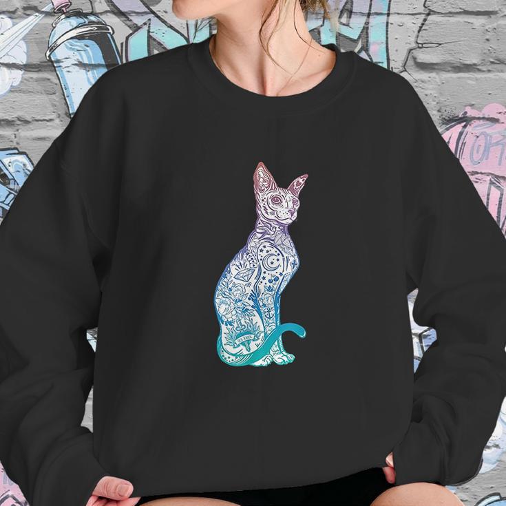 Stay Weird Pastel Goth Sphynx Cat Tattoo Kitten Sweatshirt Gifts for Her