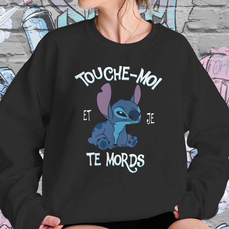 Stitch Touche Moi Et Je Te Mords Sweatshirt Gifts for Her