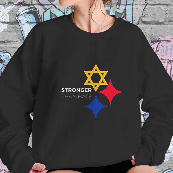 Stronger Than Hate Official Pittsburgh Steelers Steel City Star Of David Sweatshirt Gifts for Her