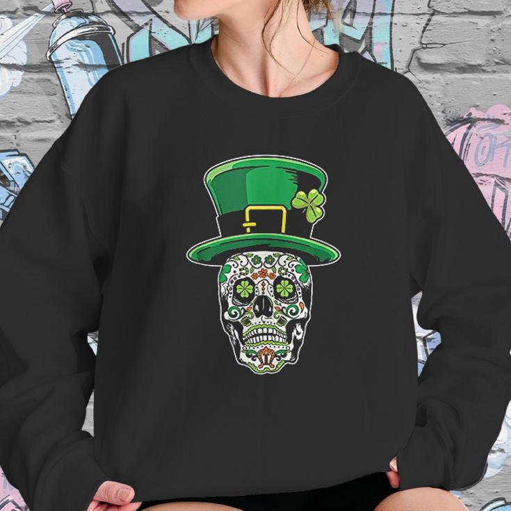 Sugar Skull Saint Patricks Day Of Dead Sweatshirt Gifts for Her