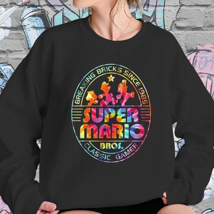 Super Mario Brick Break 85 Tie Dye Logo Graphic Sweatshirt Gifts for Her