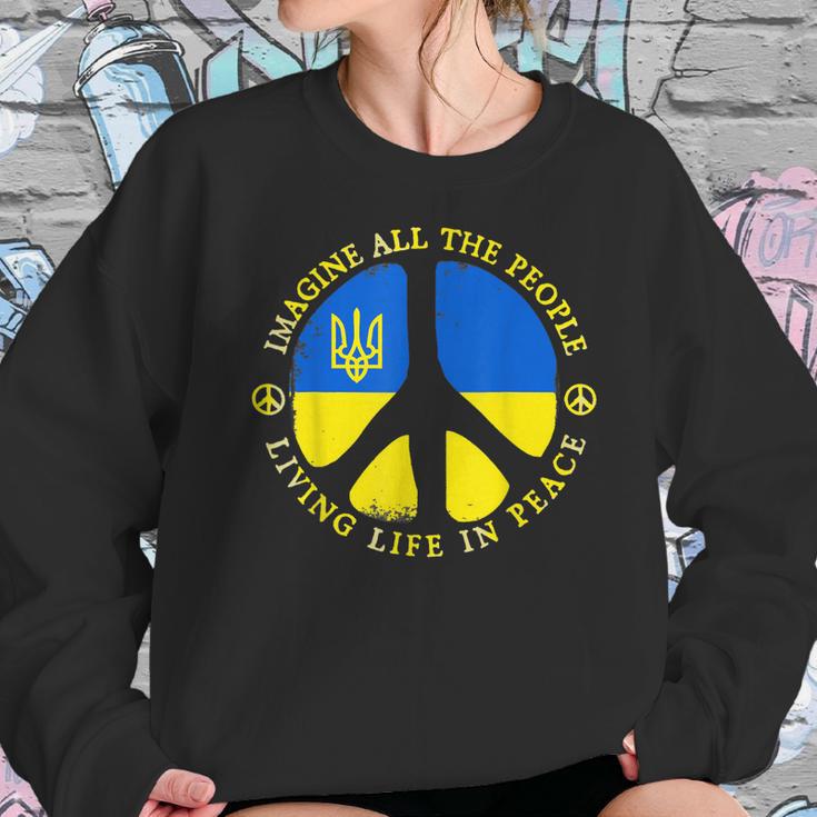 Support Ukraine Imagine All People Living Life In Peace Sweatshirt Gifts for Her