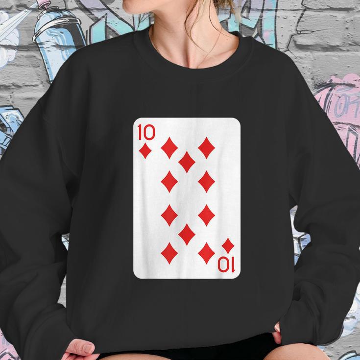 Ten Of Diamonds Playing Cards Halloween Costume Casino Easy Sweatshirt Gifts for Her