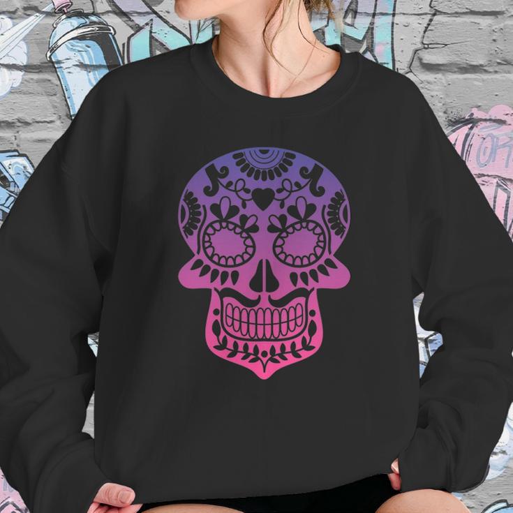 Traditional Day Of The Dead Mexico Calavera Sugar Skull Sweatshirt Gifts for Her