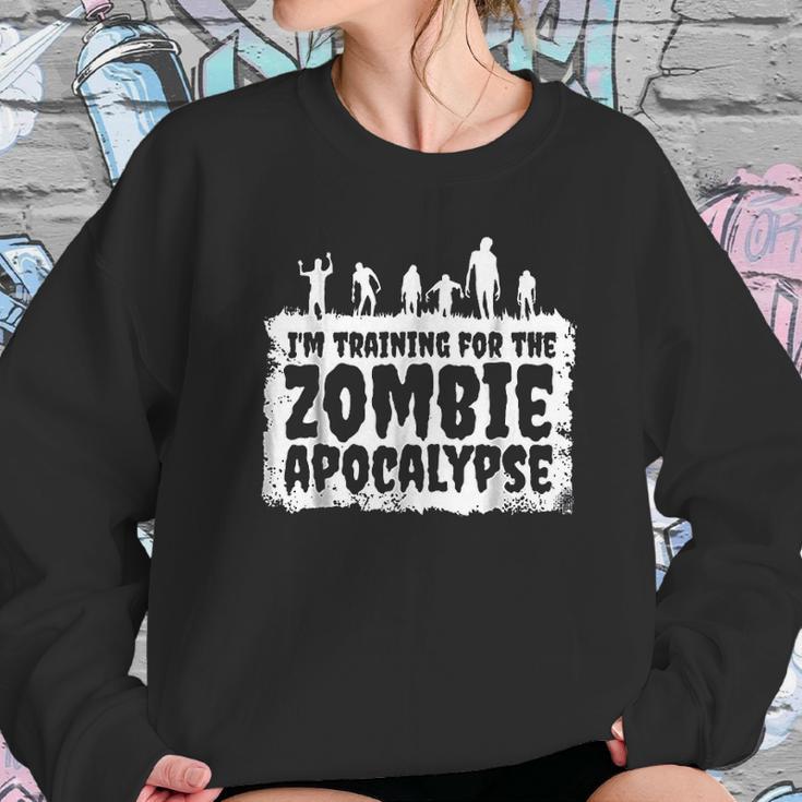 Im Training For The Zombie Apocalypse Funny Fitness Sweatshirt Gifts for Her