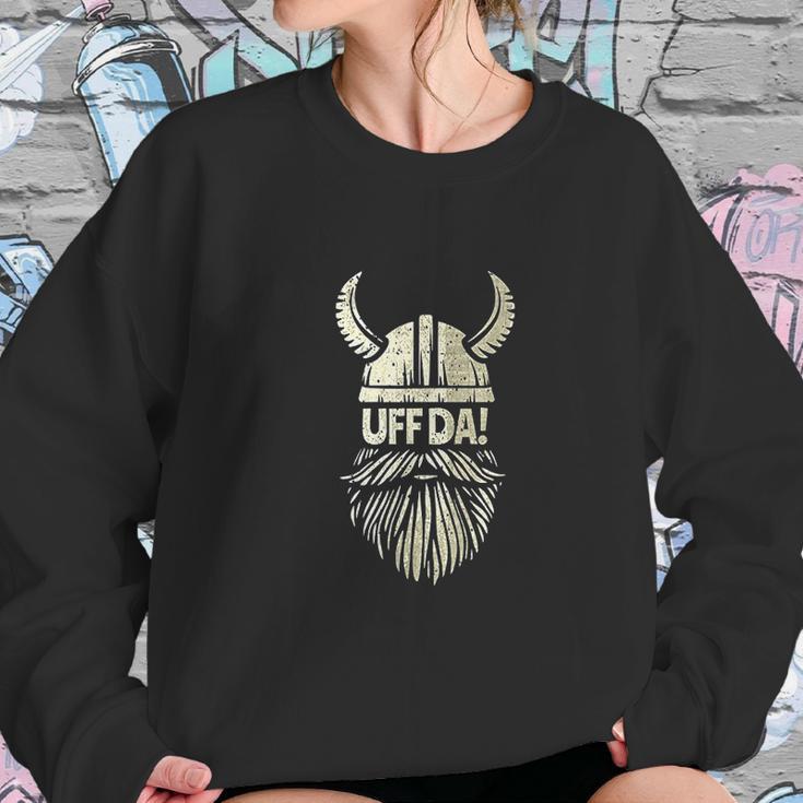 Uff Da Norwegian Quote Scandinavian Viking Helmet Beard Man Sweatshirt Gifts for Her