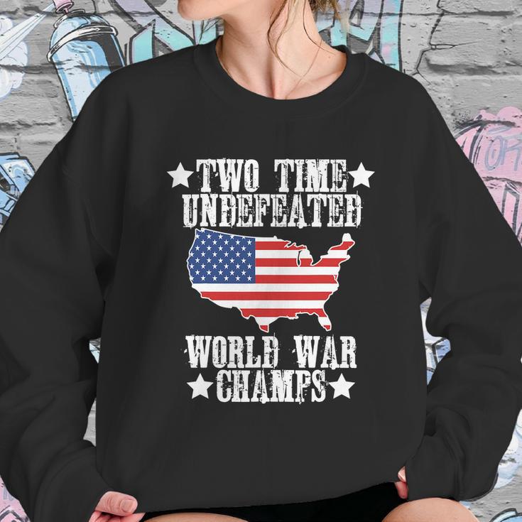 Undefeated Two 2 Time World War Champs Champions Usa Sweatshirt Gifts for Her