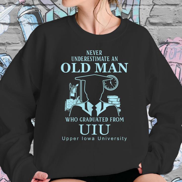 Never Underestimate An Old Man Upper Iowa University Sweatshirt Gifts for Her