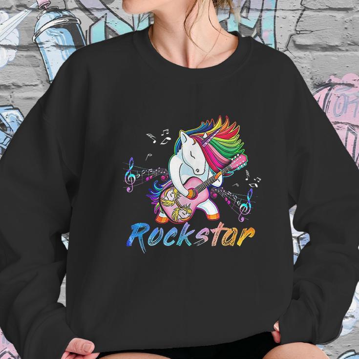 Unicorn Rock Star Guitar Rocking Music Singer Sweatshirt Gifts for Her