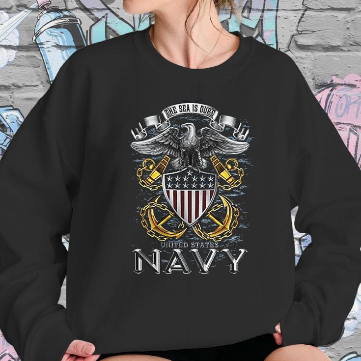 Usn Navy Full Print Eagle Hooded Sweat Sweatshirt Gifts for Her