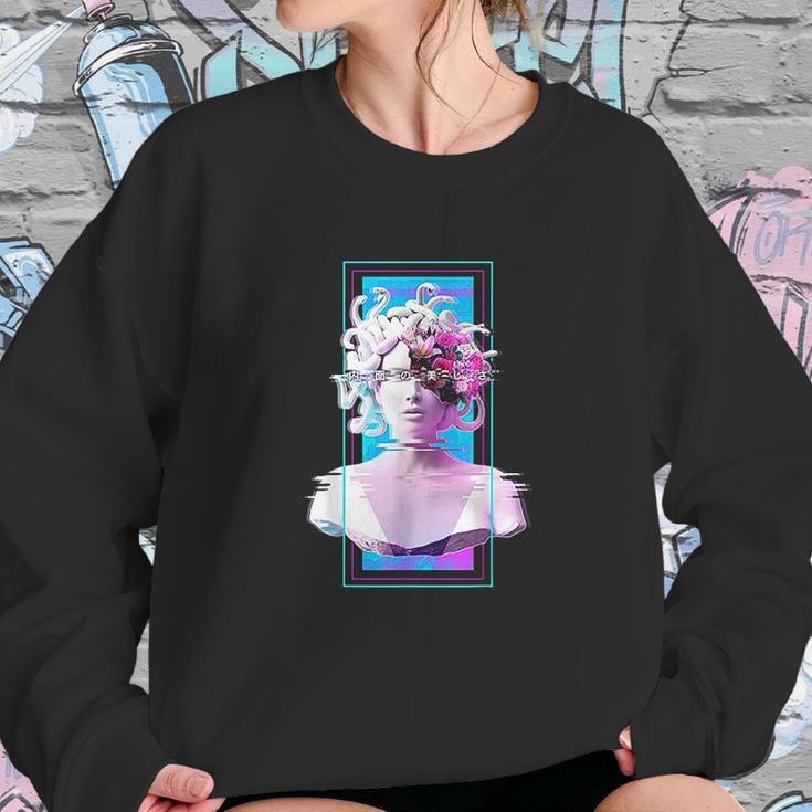 Vaporwave Medusa Statue Aesthetic Art Glitch Japanese Otaku Sweatshirt Gifts for Her