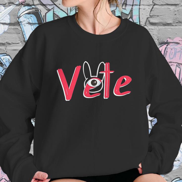 Vete One Eye Trap Bunny Silhouette Bad Doodle Gift Sweatshirt Gifts for Her