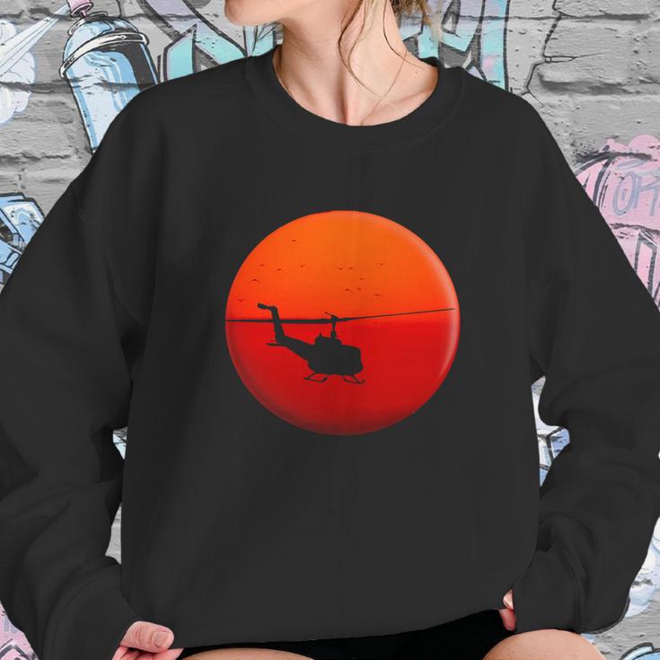 Vietnam Helicopter Sunset Sweatshirt Gifts for Her